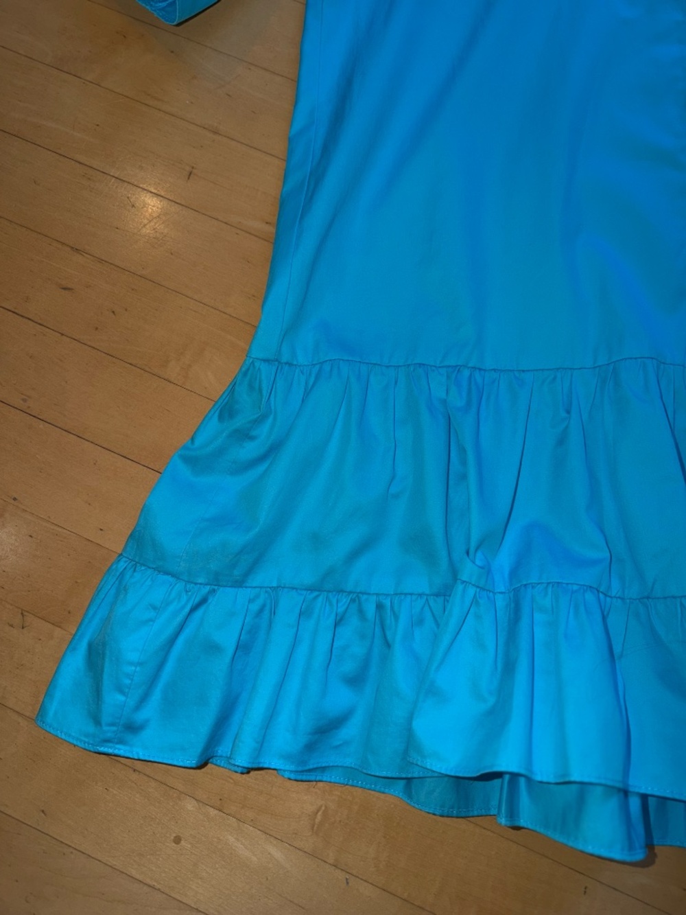 Kasia Turqiouse blue tiered shirt dress, L,  GP1548 - Picture 4 of 5